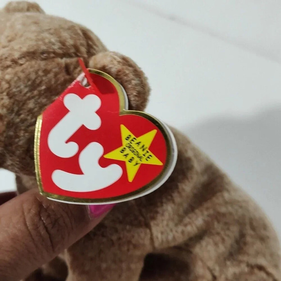 Vintage 1999 Ty Beanie Babies Pecan Bear Plush Stuffed Animal Brown Hang Tag - Picture 7 of 9